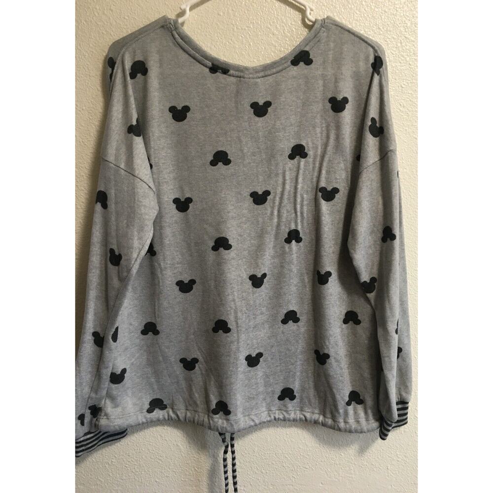 Disney Gray Sweater with Black Mickey Mouse Logos Size Small - Picture 2 of 8